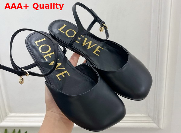 Loewe Toy Ankle Strap Ballerina in Black Lambskin Replica