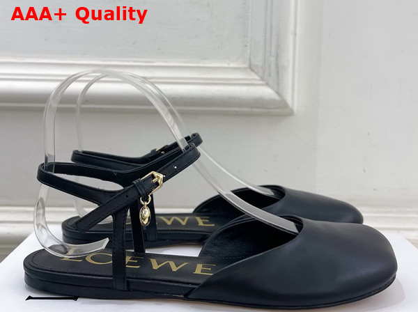 Loewe Toy Ankle Strap Ballerina in Black Lambskin Replica
