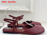 Loewe Toy Ankle Strap Ballerina in Burgundy Lambskin Replica