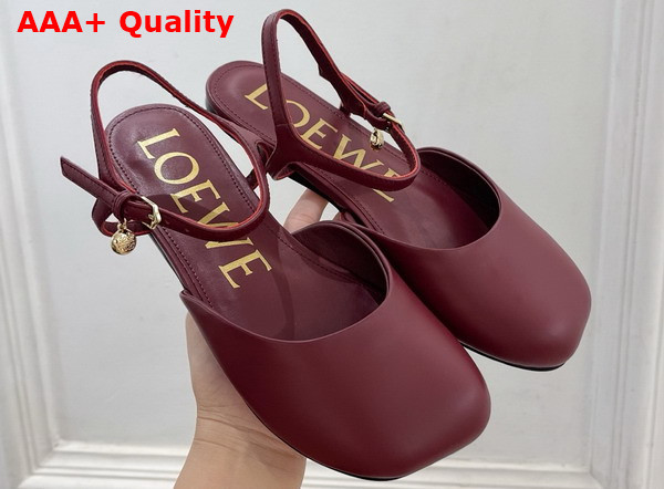 Loewe Toy Ankle Strap Ballerina in Burgundy Lambskin Replica