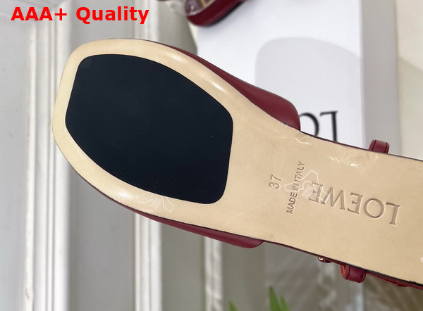 Loewe Toy Ankle Strap Ballerina in Burgundy Lambskin Replica