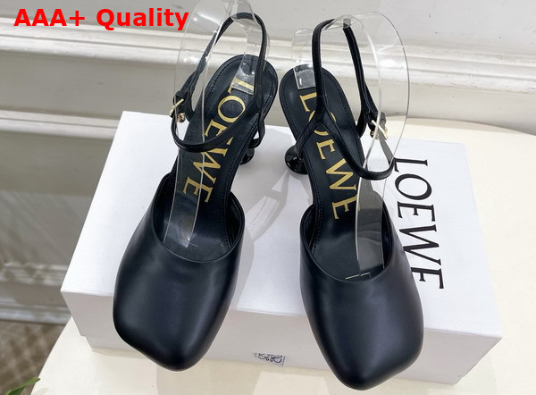 Loewe Toy Ankle Strap Pump in Black Lambskin Replica