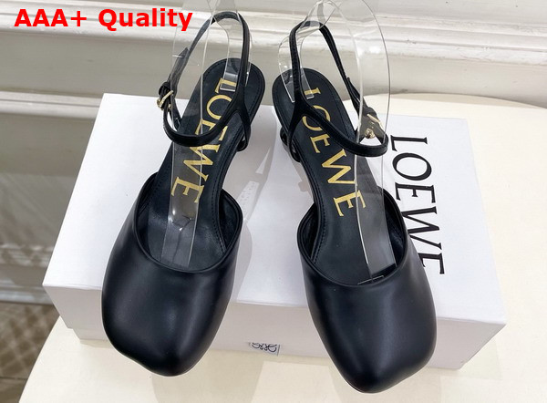 Loewe Toy Ankle Strap Pump in Black Lambskin Replica