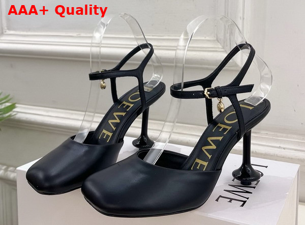 Loewe Toy Ankle Strap Pump in Black Lambskin Replica