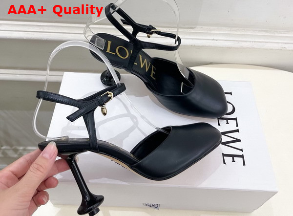 Loewe Toy Ankle Strap Pump in Black Lambskin Replica