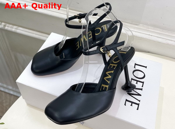Loewe Toy Ankle Strap Pump in Black Lambskin Replica