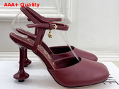 Loewe Toy Ankle Strap Pump in Burgundy Lambskin Replica