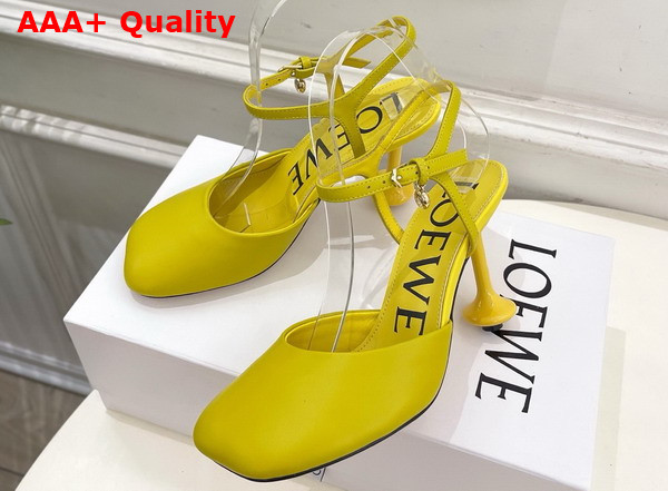 Loewe Toy Ankle Strap Pump in Dandelion Lambskin Replica