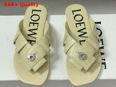 Loewe Toy Panta Toe Post Sandal in Oat Milk Lambskin Replica