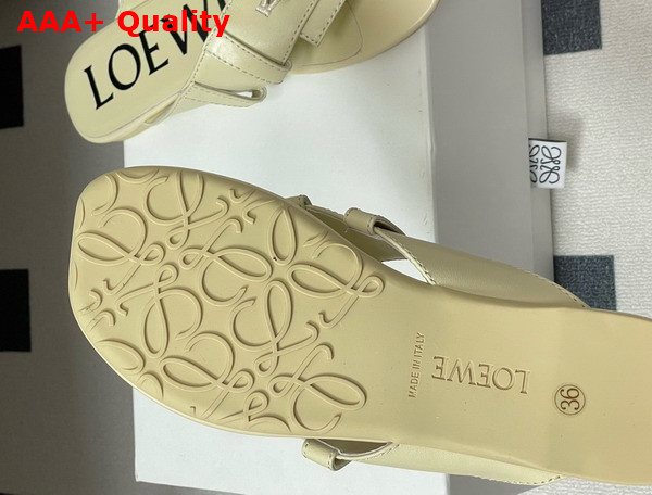 Loewe Toy Panta Toe Post Sandal in Oat Milk Lambskin Replica