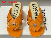 Loewe Toy Panta Toe Post Sandal in Orange Lambskin Replica