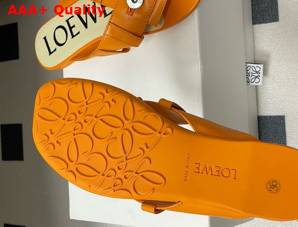 Loewe Toy Panta Toe Post Sandal in Orange Lambskin Replica