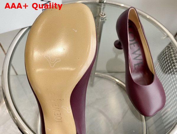 Loewe Toy Pump in Burgundy Goatskin Replica
