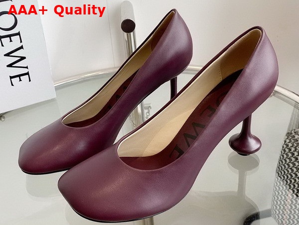 Loewe Toy Pump in Burgundy Goatskin Replica