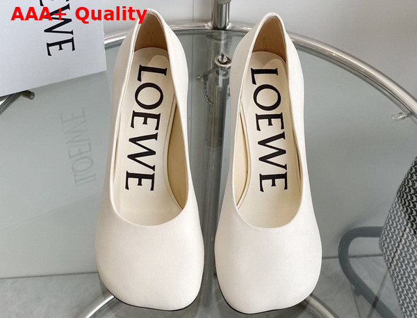 Loewe Toy Pump in White Goatskin Replica