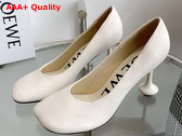 Loewe Toy Pump in White Goatskin Replica