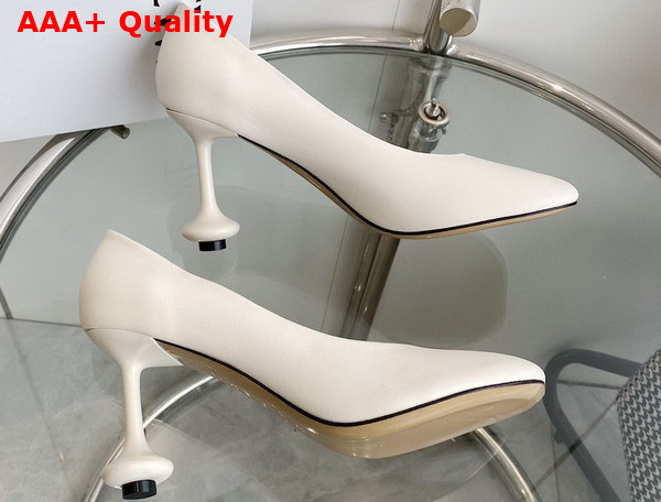 Loewe Toy Pump in White Goatskin Replica