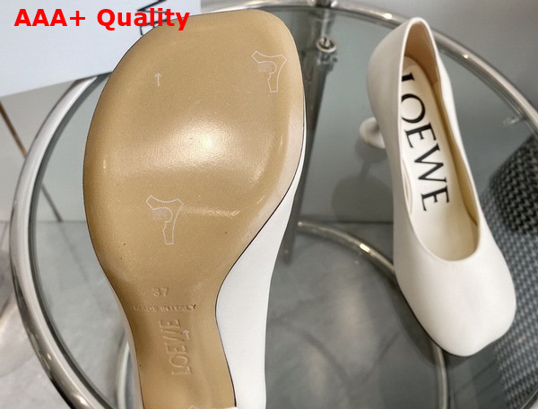 Loewe Toy Pump in White Goatskin Replica