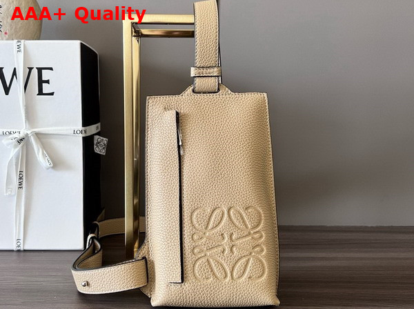 Loewe Vertical T Pocket in Soft Grained Calfskin Beige Replica