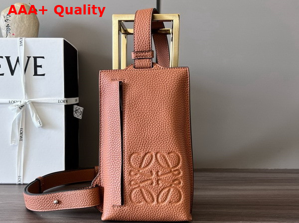 Loewe Vertical T Pocket in Soft Grained Calfskin Tan Replica
