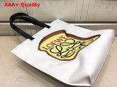 Loewe Vertical Tote Bread Bag in White Classic Calf Leather Replica