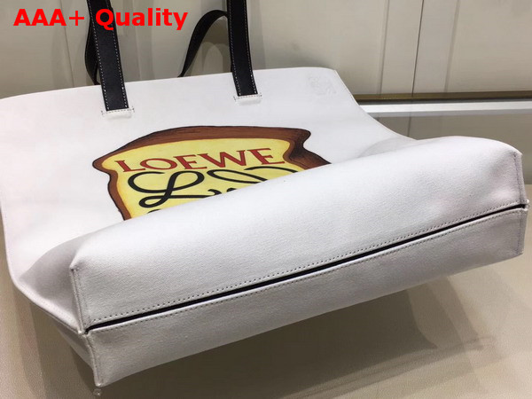 Loewe Vertical Tote Bread Bag in White Classic Calf Leather Replica