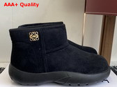 Loewe Women Snow Boot in Black Suede Calfskin Replica