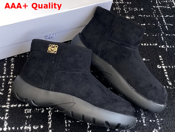 Loewe Women Snow Boot in Black Suede Calfskin Replica