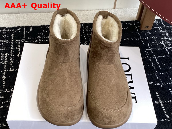 Loewe Women Snow Boot in Brown Suede Calfskin Replica