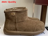 Loewe Women Snow Boot in Brown Suede Calfskin Replica