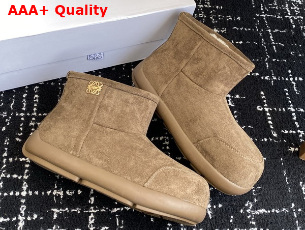 Loewe Women Snow Boot in Brown Suede Calfskin Replica