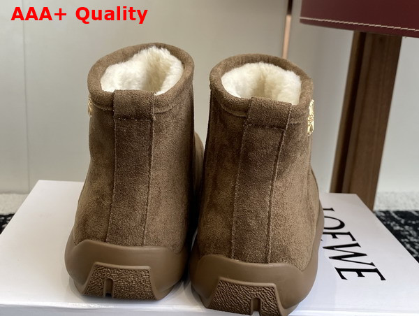Loewe Women Snow Boot in Brown Suede Calfskin Replica