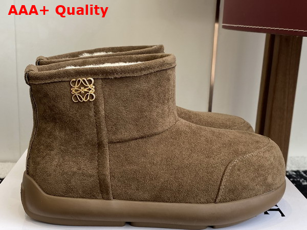 Loewe Women Snow Boot in Brown Suede Calfskin Replica