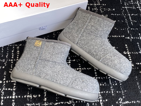 Loewe Women Snow Boot in Grey Wool Replica