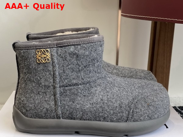 Loewe Women Snow Boot in Grey Wool Replica