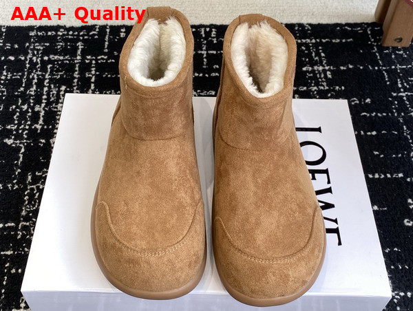Loewe Women Snow Boot in Tobacco Suede Calfskin Replica