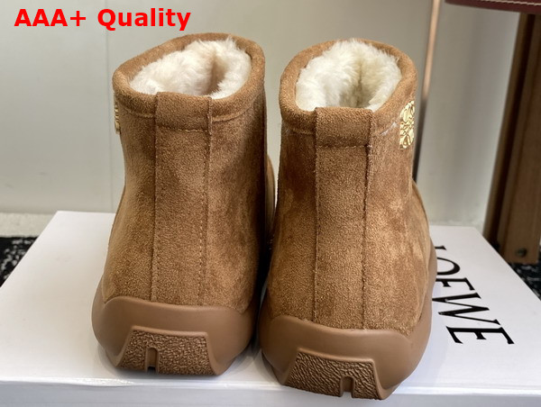 Loewe Women Snow Boot in Tobacco Suede Calfskin Replica