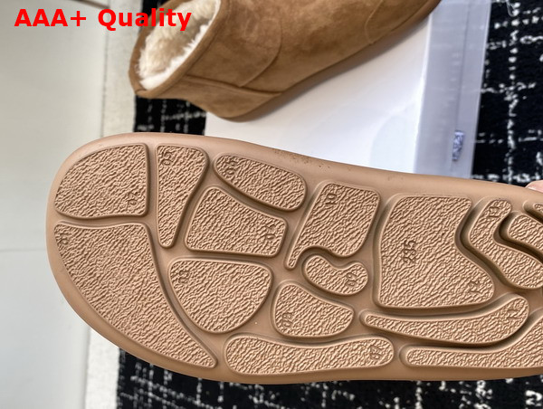 Loewe Women Snow Boot in Tobacco Suede Calfskin Replica