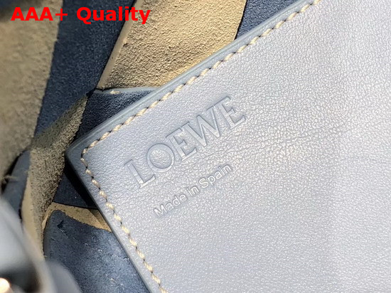 Loewe Woven Basket Gingham Mini Bag Soft Blue and White Replica