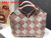 Loewe Woven Basket Gingham Mini Bag Soft Pink and White Replica
