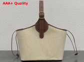 Loro Piana Bobbin Bucket Bag Cotton Linen Natural Caramel Sugar Sun Gold Replica