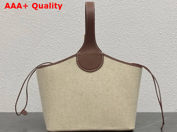Loro Piana Bobbin Bucket Bag Cotton Linen Natural Caramel Sugar Sun Gold Replica