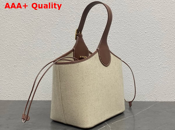 Loro Piana Bobbin Bucket Bag Cotton Linen Natural Caramel Sugar Sun Gold Replica