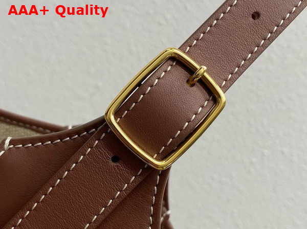 Loro Piana Bobbin Bucket Bag Cotton Linen Natural Caramel Sugar Sun Gold Replica