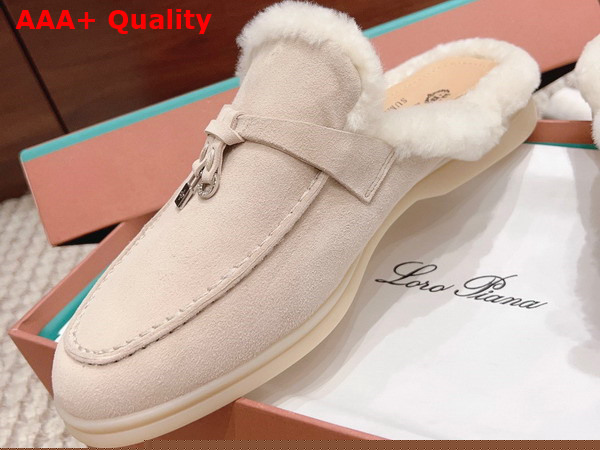 Loro Piana Charms Walk Babouche Loafers in Beige Suede Leather Replica