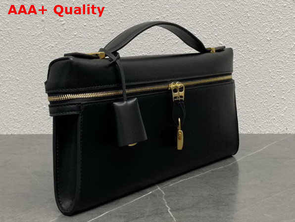 Loro Piana Extra Clutch L29 Black Sun Gold Calfskin Replica