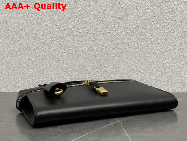 Loro Piana Extra Clutch L29 Black Sun Gold Calfskin Replica