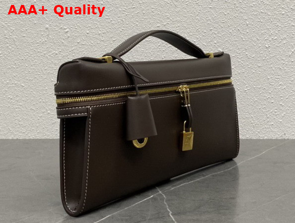 Loro Piana Extra Clutch L29 Dark Chocolate Sun Gold Calfskin Replica