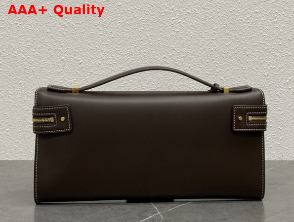 Loro Piana Extra Clutch L29 Dark Chocolate Sun Gold Calfskin Replica