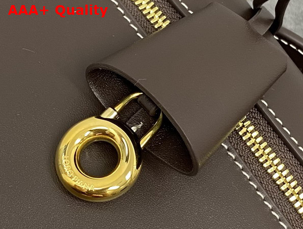 Loro Piana Extra Clutch L29 Dark Chocolate Sun Gold Calfskin Replica